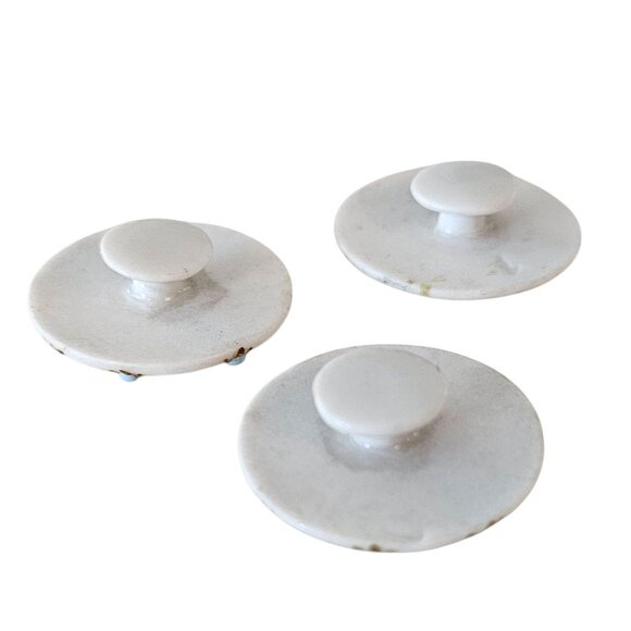 Antique Bone China Round Buttons, Self Shank, Hand Painted Roses, Pink, Blue - Picture 6 of 9